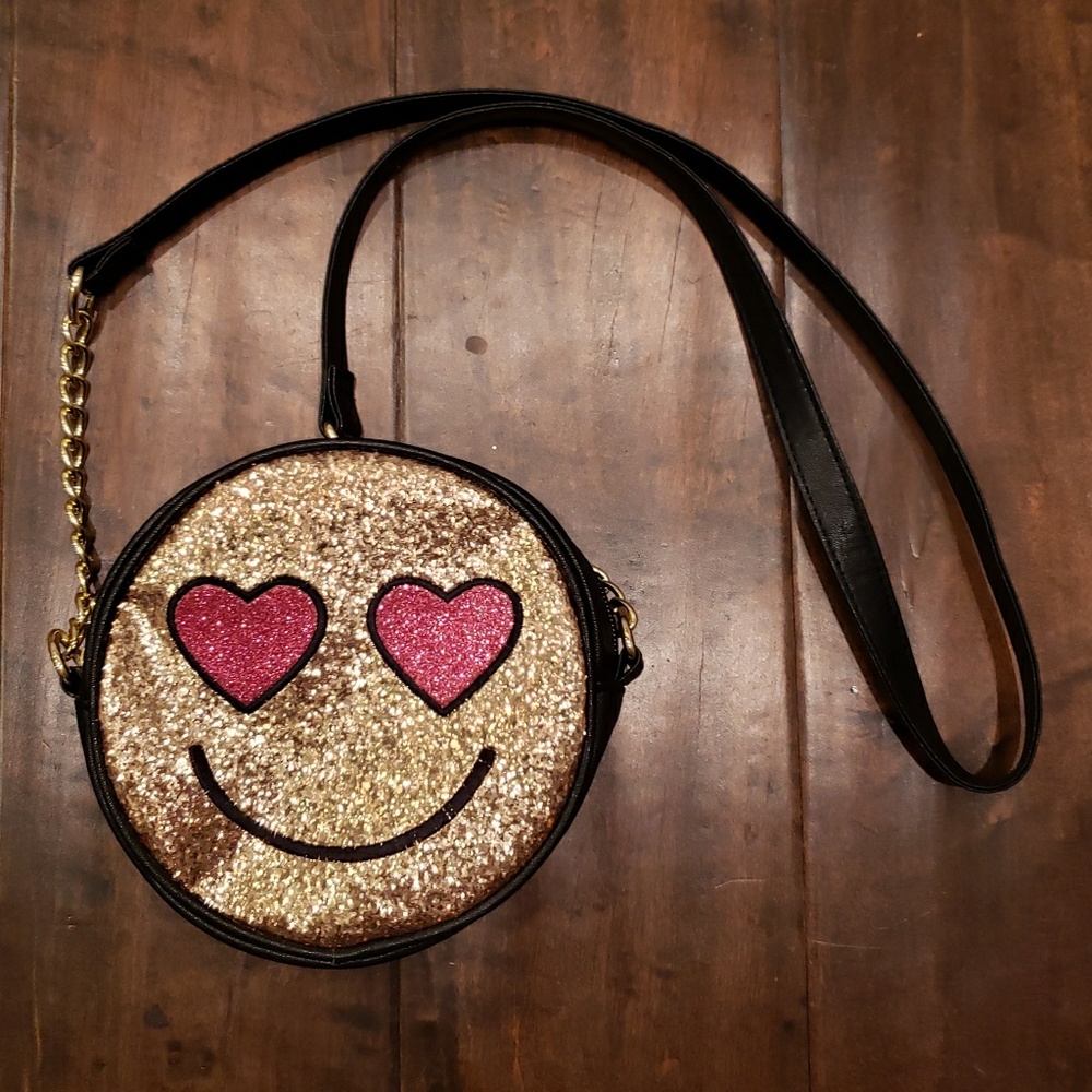 Betsey Johnson Sparkly Heart Face Purse